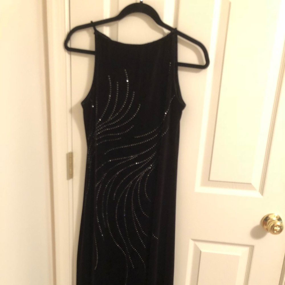 Korean Black Velvet Maxi Dress